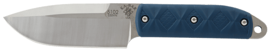 KA-BAR Mike Snody Big Boss features a blue reptile textured handle
